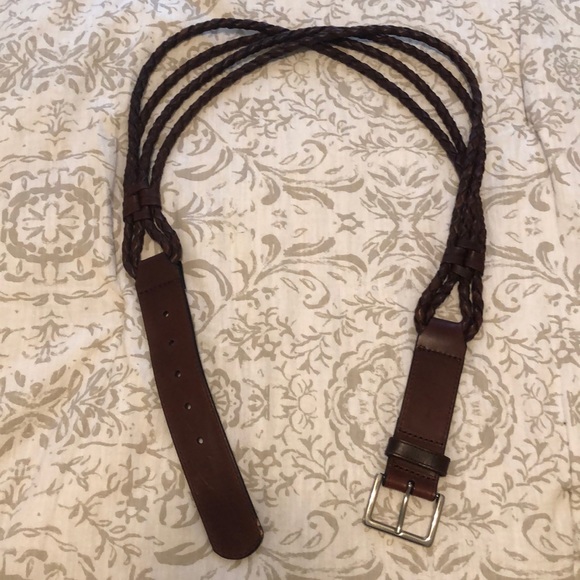 Ann Taylor Accessories - Ann Taylor Brown Braided Leather Belt Medium